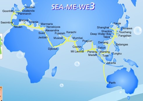 SEA-ME-WE3海底光纜新加坡-佩斯段出現故障
